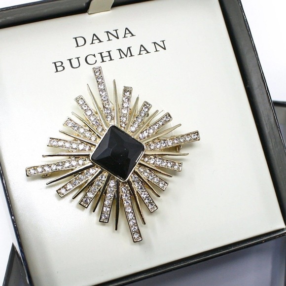 Dana Buchman Starburst Pin Rhinestone Statement Brooch Original Box - Hey Viv - Picture 2 of 6